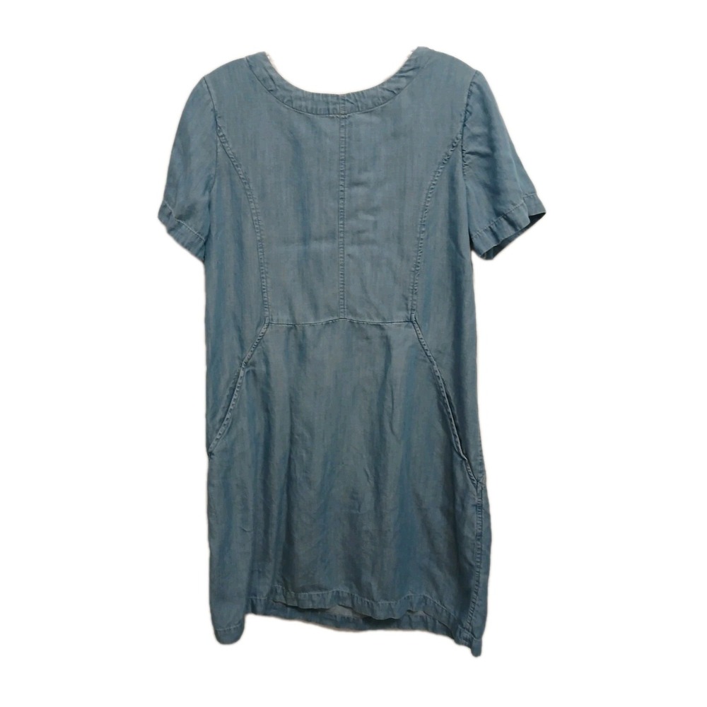 Cottonworld Denim Shirt Dress S Midi Blue Pockets Lagenlook Relaxed Boxy Casual